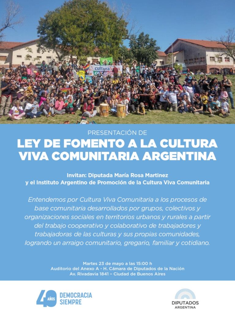 Proyecto de Ley de Fomento a la Cultura Viva Comunitaria será